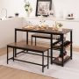 3 Pieces Dining Table Set with Wine Rack - Image 5
