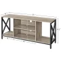 Alden Design TV Stand with Storage for TVs up to 65'', Distressed Gray - Image 3