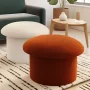 Mainstays Boucle Mushroom Upholstered Storage Ottoman, Terracotta - Image 2