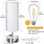 Touch Control Table Lamp Daylight White, 3 Way Dimmable Bedside Lamp with 2 Fast Charging USB Ports and Power Outlet, USB Lamp, Nightstand Lamp for Bedroom, 60W Equivalent LED Bulb Included - Image 4