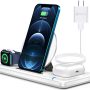 Wireless Charger, 3 in 1 Fast Wireless Charger Station Compatible for Apple Watch SE 6 5 4 3 2, AirPods Pro/2, Wireless Charging Stand Dock for iPhone 13 12 11 Pro Max Xs X Xr 8, Samsung (White) - Image 6