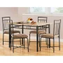 Mainstays Louise Traditional 5-Piece Wood & Metal Dining Set, Deep Walnut - Image 5