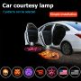 2Pcs Car Door Lights Logo Projector, Wireless LED Car Door Paste Welcome Courtesy Light, Holeless Magnet Sensor Ghost Shadow Welcome Lamp, Naruto Sharingan Light Accessories (Red American Flag) - Image 2