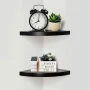 (4 pack) Mainstays 9.45" Wood Round Corner Floating Shelf, Set of 2, Black - Image 6