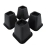 Simplify 6 inch Durable Plastic Bed Risers 4 Pack in Black, 2.75 lb - Image 1