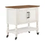 The Pioneer Woman Two-Tone Kitchen Cart Made With Solid Wood Frame, White - Image 1