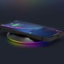 RapidX Prismo RGB Wireless Charger,10W Max Fast Wireless Charging Pad Compatible with iPhone 14/14 Plus/14 Pro/14 Pro Max/13/13 Mini/SE 2022/12/11/X/8,Samsung Galaxy S22/S21/S20,AirPods Pro 2(Black) - Image 1