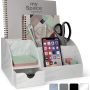 My Space Organizers Marble Desk Organizer For Office Supplies And Accessories - 9 Sections - Pencil Pen Holder Storage - Desktop Organization Decor Essentials (White Grey Marble) - Image 5