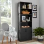 Mainstays Traditional 5 Shelf Bookcase with Doors, Black Finish - Image 6