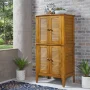 Maho 32 in. W x 22 in. D x 64 in. H Wood Golden Brown Teak Storage Cabinet - Image 3