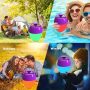 Wireless Bluetooth 5.0 Speaker, Pool Floating Speaker IP68 Waterproof with 8 Modes Color Changing Lights, HD Stereo Sound & Rich Bass, Hands-Free Portable Shower Speaker for Hot Tub, Bathtub, Outdoor - Image 3