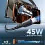JOYROOM USB C Car Charger, 90W Fast Charging Dual Port PD & QC 3.0 Car Phone Charger Adapter with 5ft Built-in Type C Cable for iPhone, Samsung, Android Phones, Tablets - Image 5