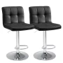 JHK PU Leather Bar Stools Set of 2, Black Upholstered Counter Height Bar Stools, SGS Certified Gas Gylinder Comfortbale Backrest - Image 6