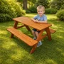 Homeware Kids Wooden Picnic Table Brown - Image 3