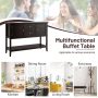 Wooden Sideboard Buffet Console Table with Drawers and Storage - Image 2