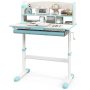 Height Adjustable Kids Study Desk with Tilt Desktop - Blue - Image 3