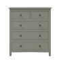 Solid Wood Chest, Gray Chest with 5 Storage Drawers End Table Stylish Functional Bedside Table with Wooden Legs Simple Accent Storage Cabinet for Living Room Bedroom Easy Assembly - Image 4