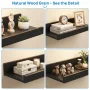Sindcom 16inch Floating Shelves for Wall, Wall Shelves for Decor Storage, Wall Mounted Wood Shelves for Bedroom, Living Room, Bathroom, Kitchen, Picture Ledge Shelves, 5 Pack, Black - Image 2