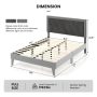Twin/Full/Queen Platform Bed with High Headboard and Wooden Slats - Full Size - Image 3