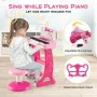 37-Key Kids Piano Keyboard Toy Musical Electronic Instrument with Stool Pink - Image 4