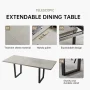 7-Piece Set of 6 Black Chairs and Retractable Dining Table, Dining Table Set, Dining Room Set with 6 Modern Chairs - Image 4