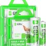EBL AA Rechargeable Batteries 2800mAh 4 Pack and AAA Rechargeable Batteries 1100mAh 4 Pack, 1.2V Ni-Mh AA AAA Batteries Combo - Image 1