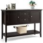 Wooden Sideboard Buffet Console Table with Drawers and Storage - Image 3