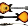 Monoprice Indio Boardwalk Flamed Maple Hollow Body Electric Guitar - Sunburst, With Gig Bag - Image 2