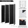 Costway 6-Panel Room Divider Folding Privacy Screen w/Steel Frame Decoration Black - Image 5