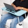 Mind Reader Foldable Bed Tray, Lap Desk with Fold-Up Legs, Freestanding Portable Table for Laptop, Tablet, Reading, Blue - Image 6
