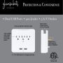 Glamsockets Decorative Wall Mount Surge Protector with 3 Outlets, Dual USB Charging Ports and Phone Holder - USB Charging Center/Multi Function Wall Tap (Abstract Vines) - Image 3