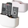 LINFIDITE 2 Pack TV Remote Holder Wall Mount Remote Control Holder for Bed Universal Bedside Wall Remote Holder Caddy Organizer Hole-Free Remote Control Holder (For 2 Or 3 Remote Controls–White - Image 1