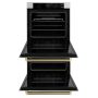 ZLINE - Autograph 30 in. True Convection Double Wall Oven in Satin Steel with Bronze Helix Handles (WADSZ-30-KCB) - Satin Stainless Steel - Image 2