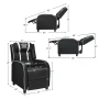Gymax Massage Gaming Recliner Chair Racing Single Lounge Sofa Home Theater Seat White - Image 3