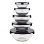 10-Piece Glass Bowl Set with Black Lids - Image 6