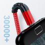 USB C Cable 1ft 3Pack, USB A to Type C Charger Fast Charging, USB C Charger Cable Nylon Braided USB C Cord for iPhone 15/15 Plus/15 Pro/15 Pro Max, Samsung Galaxy S23/S22/S21/S20, Note 10 9-Red - Image 2