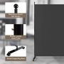 6 Feet Single Panel Rolling Room Divider with Wheels - Image 6