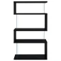 Emelle 63-inch 4-shelf Glass Panel Bookshelf Black - Image 2