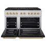 ZLINE - 48 in. Wide 8 Burner Autograph Paramount Dual Fuel Freestanding Range w/ DuoPro Cooktop & Black Doors w/ Gold Accents - Stainless Steel with Black Matte Door - Image 2