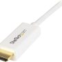 StarTech.com Mini DisplayPort to HDMI Converter Cable - 3 ft (1m) - mDP to HDMI Adapter with Built-in Cable - (M / M) Ultra HD 4K - White (MDP2HDMM1MW) - Image 3