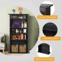 36" H Multimedia Storage Cabinet DVD Rack Book Shelf Organizer Stand Audio Tower - Image 3