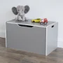 Humble Crew Kid Toy Box, Hinged Toy Storage Chest with Lid, Grey/White - Image 5