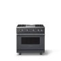 Viking - 36 in. Wide Pro 5 Series 5.1 Cu. Ft. Freestanding Sealed 4 Burner Gas Convection Range w. Griddle - Cast Black - Cast Black - Image 1