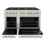 ZLINE - 48 in. Wide 8 Burner Autograph Classic Dual Fuel Freestanding Range with White and Gold Accents - White - Image 2