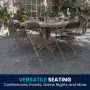 Brown Metal Folding Chair (Set of 10) - Black - Image 1