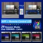 UHOMEPRO TV Stand for TV up to70'', High Gloss Entertainment Center with RGB LED Lights and Storage Shelves, Black Media Console for Living Room - Image 5