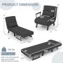 Gray Folding 6 Position Convertible Sleeper Bed Armchair Lounge Couch with Pillow - Image 4