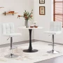 Yaheetech Bar Stool with Adjustable Height, White, Set of 2 - Image 2