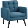 Alden Design Modern Tufted Accent Arm Chair with Rubber Wood Leg for Living Room, Dark Gray - Image 6