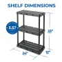 Gracious Living 3 Shelf Knect-A-Shelf Solid Light Duty Storage Unit 24 x 12 x 33", Black (2 Pack) - Image 3